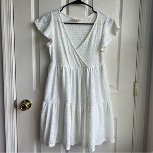 Jessica Simpson White Eyelet Tiered Dress